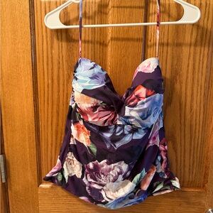 La Blanca Purple Floral 14 Tankini Top